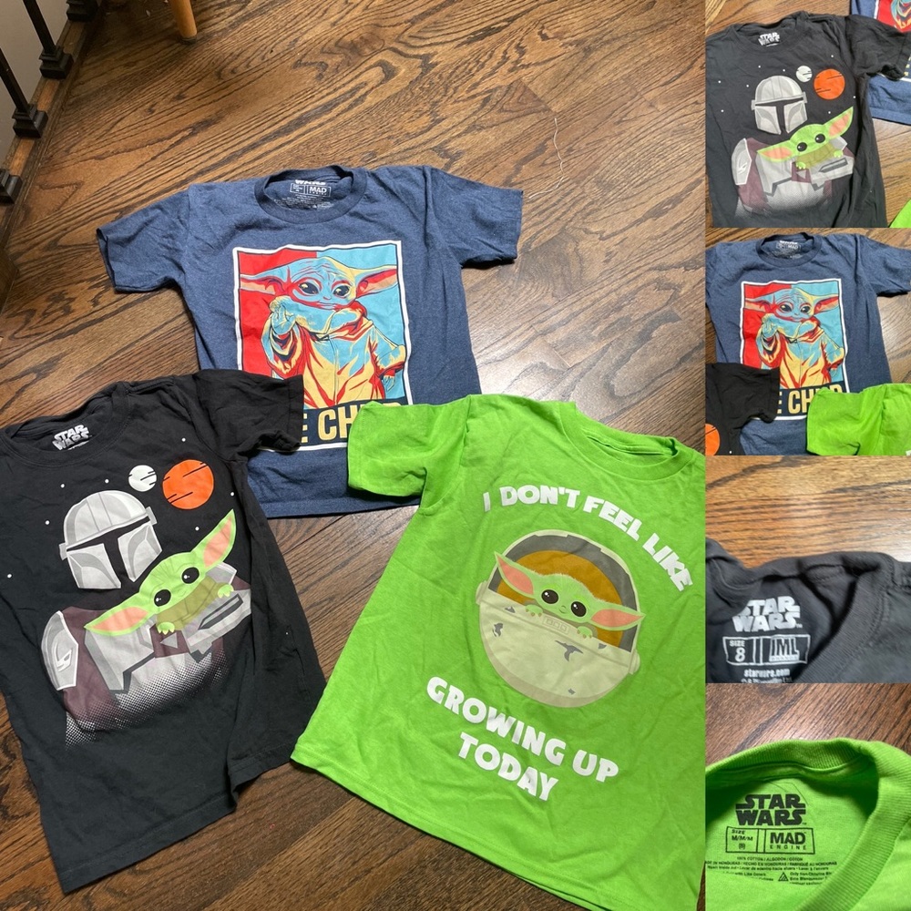Star Wars baby yoda boys tshirt bundle size 8/M